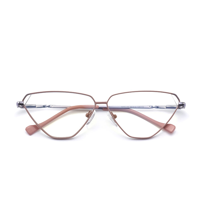 Gmei Women's Full Rim Alloy Cat Eye Frame Eyeglasses 3023 Full Rim Gmei Optical C2 Naked Pink  