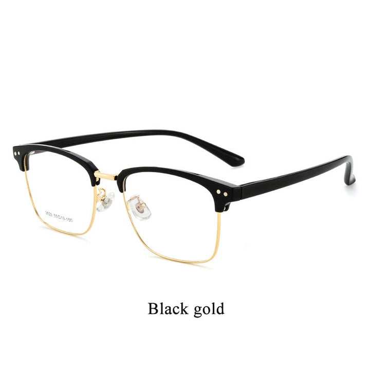 Bclear Unisex Eyeglasses Alloy Zt3529 Frame Bclear Black gold  