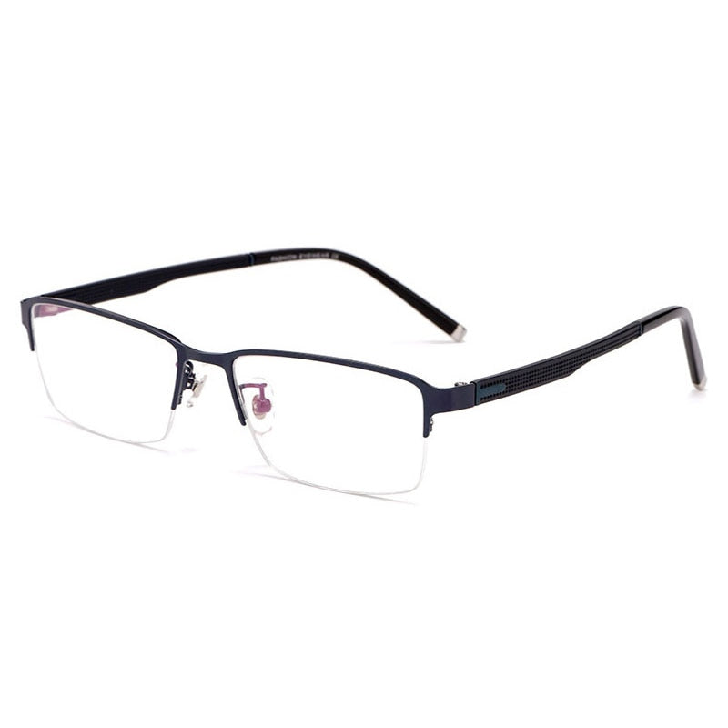 Hotochki Men's Semi Rim Rectangular Alloy Frame Eyeglasses 3095 Semi Rim Hotochki   