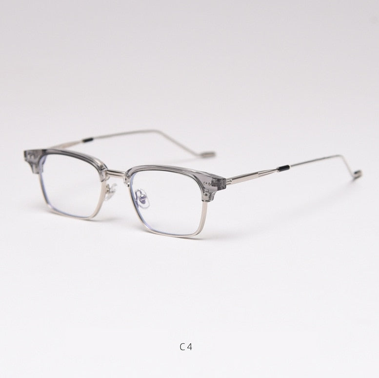 CCSpace Unisex Full Rim Square Tr 90 Titanium Frame Eyeglasses 49056 Full Rim CCspace C4gray  