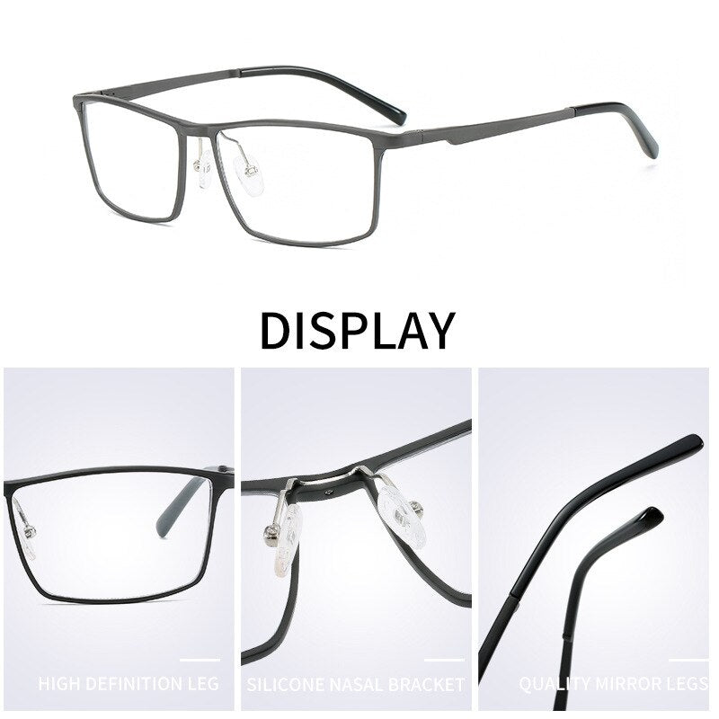 Hdcrafter Men's Full Rim Square Titanium Frame Eyeglasses 6330 Full Rim Hdcrafter Eyeglasses   