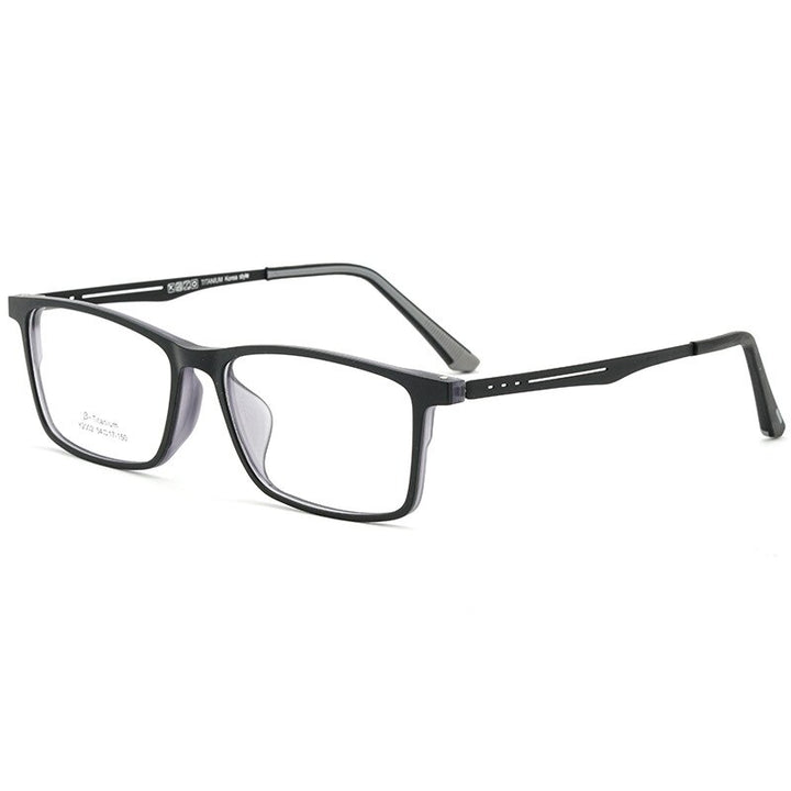 KatKani Men's Full Rim β Titanium TR 90 Resin Frame Eyeglasses Y2002 Full Rim KatKani Eyeglasses Black  
