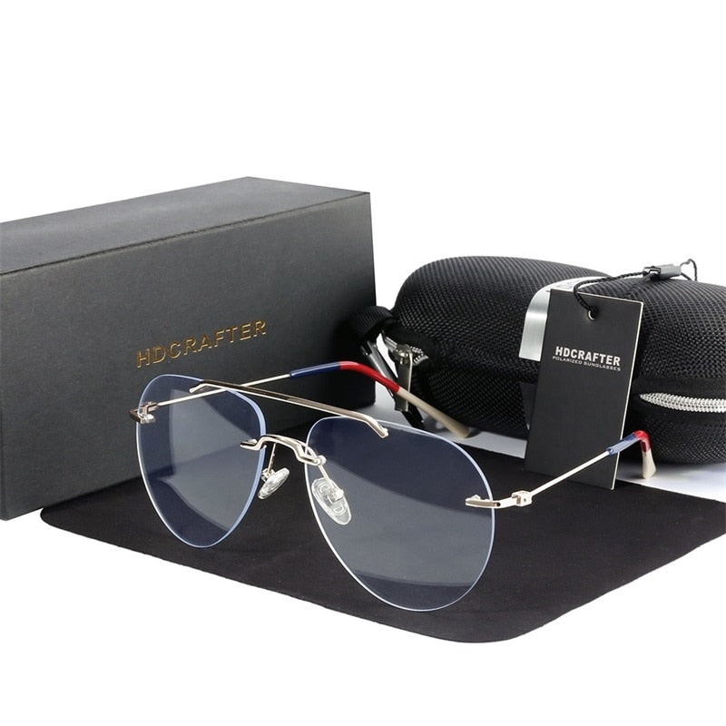 Hdcrafter Unisex Rimless Round Double Bridge Alloy Frame Eyeglasses 81870 Rimless Hdcrafter Eyeglasses   