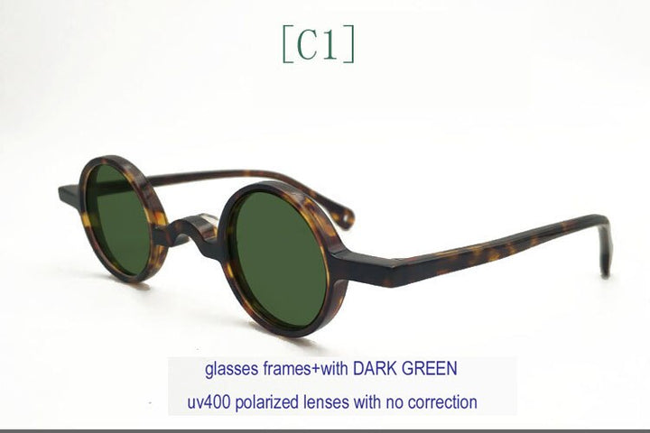 Unisex Round Polarized Lens Sunglasses Acetate Frame Sunglasses Yujo C1 China 