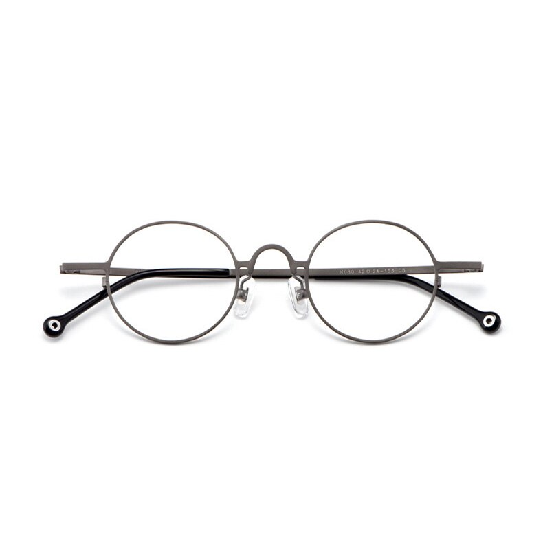 Aissuarvey Unisex Round Titanium Full Rim Frame Eyeglasses Full Rim Aissuarvey Eyeglasses gray  