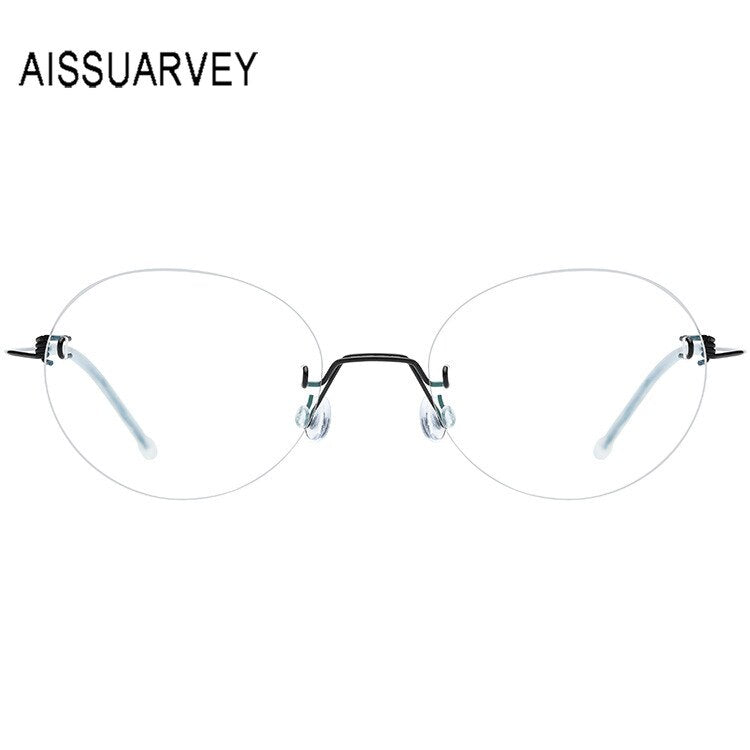 Aissuarvey Round Titanium Alloy Rimless Frame Unisex Eyeglasses Rimless Aissuarvey Eyeglasses   