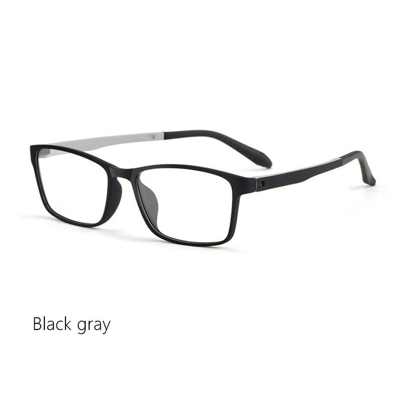 Yimaruili Unisex Square Eyeglasses Plastic Tr90 Ultra Light 8g 8870 Frame Yimaruili Eyeglasses Black gray  