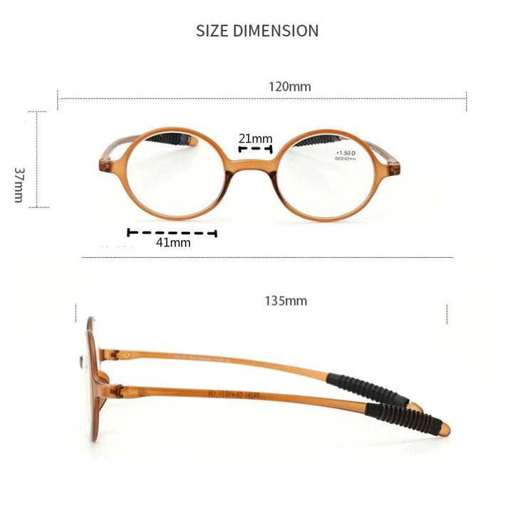 Unisex TR90 Round Resin Frame Reading Glasses 1748 Reading Glasses Brightzone   