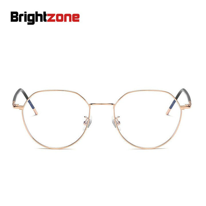 Women's Round Alloy Frame Anti Blue Light Eyeglasses 9572 Anti Blue Brightzone   