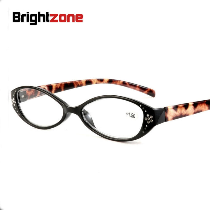 Unisex Reading Glasses Leopard Eyeglasses Diamonds Cr39 Reading Glasses Brightzone   