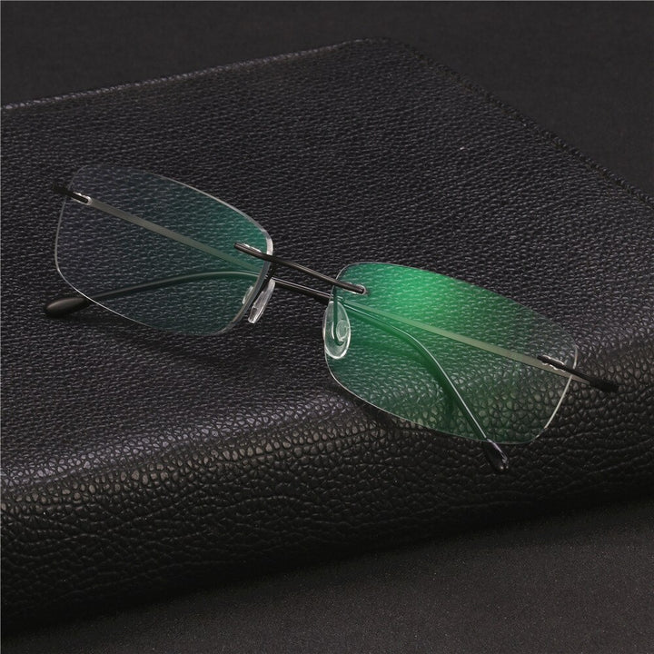 Unisex Reading Glasses Stainless Steel Rimless Anti-reflective Reading Glasses Brightzone   