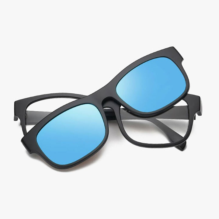 Reven Jate 2203 Plastic Polarized Sunglasses Frame With Magnetic Super Light Mirror Coating Sunglasses Reven Jate Blue  