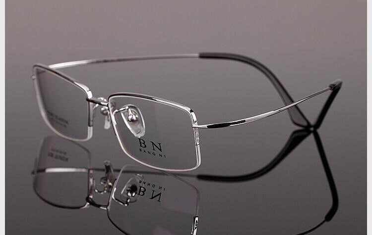 Men's Eyeglasses Pure Titanium Ultralight Comfort T9279 Frame Bclear Silver  