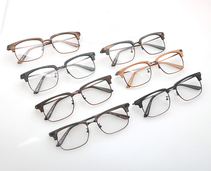 Hdcrafter Unisex Full Rim Square Wood Frame Eyeglasses Hb034 Full Rim Hdcrafter Eyeglasses   