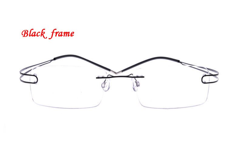 Unisex Eyeglasses Ultra-light Titanium Rimless 4022 Rimless Brightzone Black  