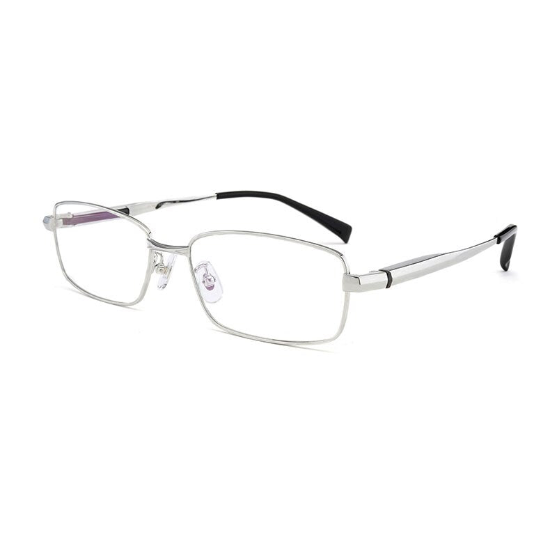 Hotochki Men's Full/Semi Rim Titanium Frame Progressive Reading Glasses 81133 Reading Glasses Hotochki +100 Full rim silver 