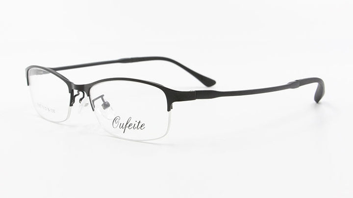 Women's Half Rim Alloy Frame Eyeglasses N7057 Semi Rim Bclear black  