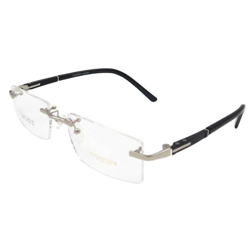 Men's Eyeglasses Titanium Alloy S8305 Rimless Rimless Gmei Optical Silver  