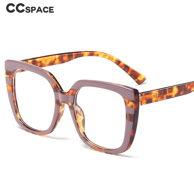 CCSpace Women's Full Rim Oversized Square Resin Frame Eyeglasses 45759 Full Rim CCspace   