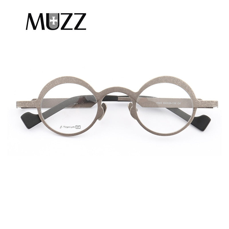 Muzz Unisex Full Rim Round Titanium Frame Eyeglasses T7023 Full Rim Muzz C4  