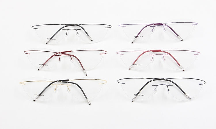 Women's Rimless Eyeglasses Titanium Frame 20003 Rimless Bclear   