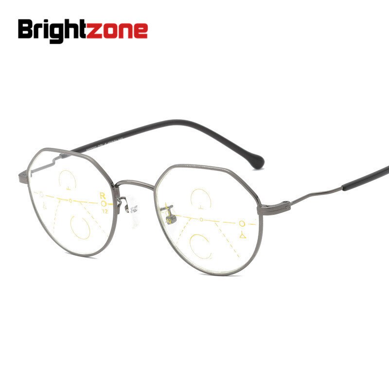 Unisex Progressive Presbyopic Progressive Reading Glasses Geometric Alloy Frame Reading Glasses Brightzone   