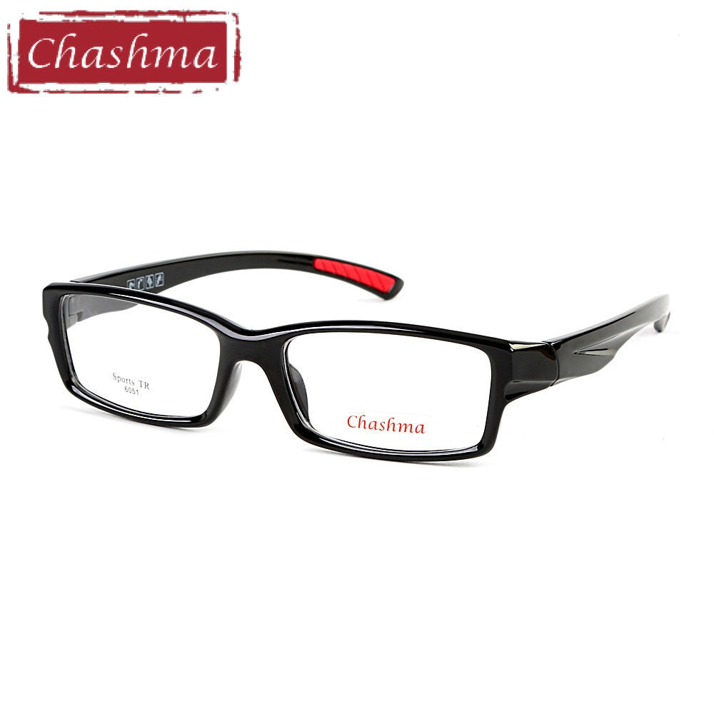 Chashma Ottica Men's Full Rim Square Tr 90 Titanium Sport Eyeglasses 6051 Full Rim Chashma Ottica   
