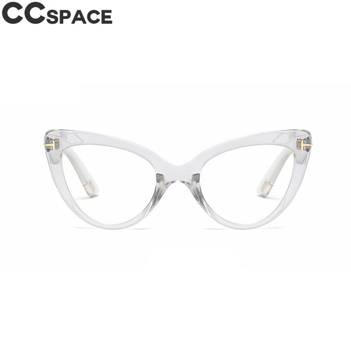 CCSpace Women's Full Rim Cat Eye Acetate Frame Eyeglasses 45131 Full Rim CCspace C14 gray clear  