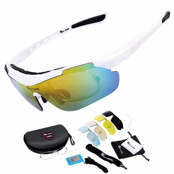 West Biking Unisex Full Rim Acetate Polarized Sport Sunglasses YP0703111AA Sunglasses West Biking White China 