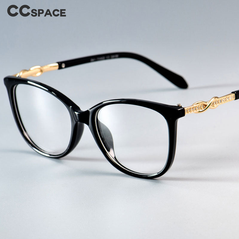 CCspace Unisex Full Rim Square  Titanium Eyeglasses 45705 Full Rim CCspace   