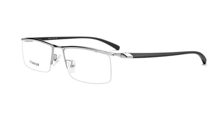 Unisex Eyeglasses Titanium Tr90 Half Spectacle Frame 8332 Frame Brightzone Silver  