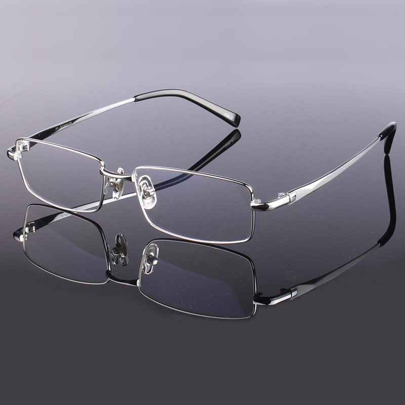 Hotony Men's Full Rim Square Titanium Alloy Frame Eyeglasses L9867 Full Rim Hotony   