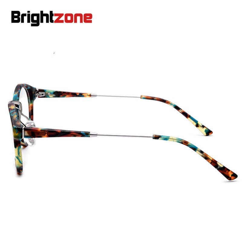 Unisex Eyeglasses Handmade Acetate Round 6507 Frame Brightzone   