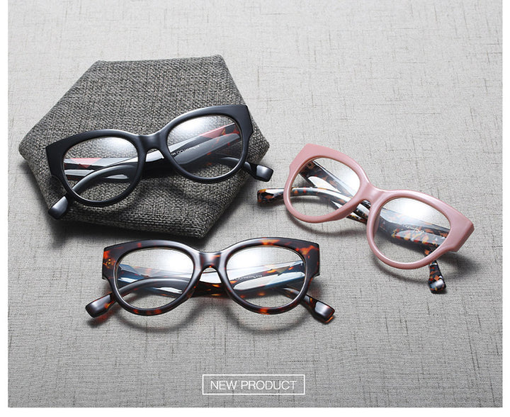 Hotony Women's Full Rim Cat Eye Acetate Frame Eyeglasses 92161 Full Rim Hotony   