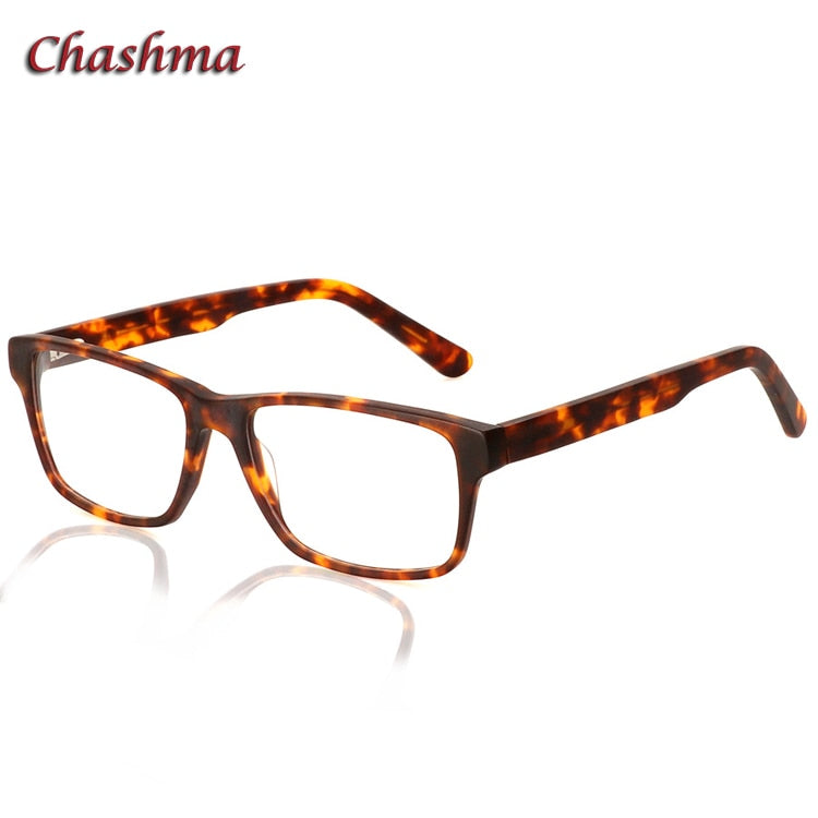 Chashma Ochki Unisex Full Rim Square Acetate Eyeglasses 1603 Full Rim Chashma Ochki Matte Leopard  