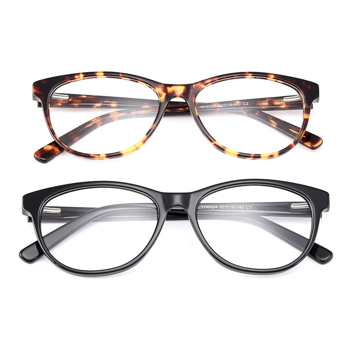 Women's Eyeglasses Acetate Cat Eye Full Rim Spring Hinges Yh6024 Full Rim Gmei Optical   