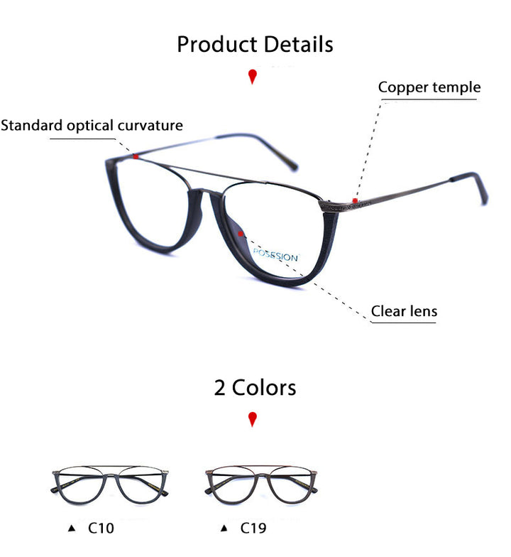 Hdcrafter Round Metal Wood Eyeglasses – FuzWeb