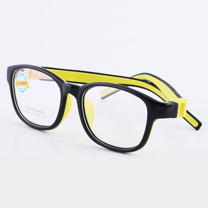 Reven Jate 1255 Child Glasses Frame For Kids Eyeglasses Frame Flexible Frame Reven Jate Yellow  