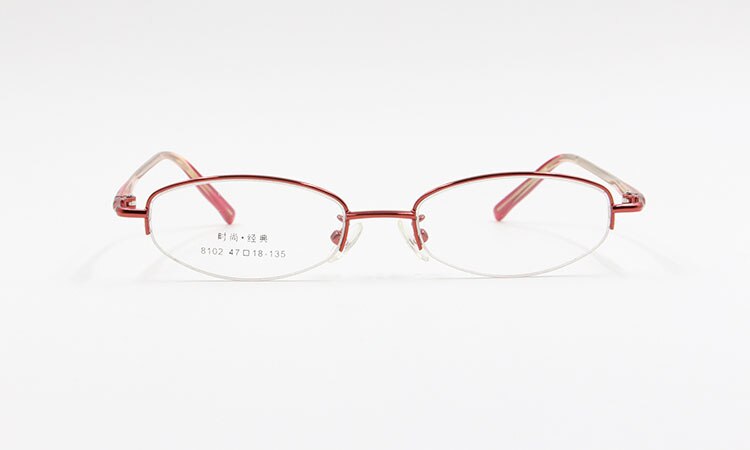 Women's Alloy Frame Semi Rim Eyeglasses 8102 Semi Rim Bclear   