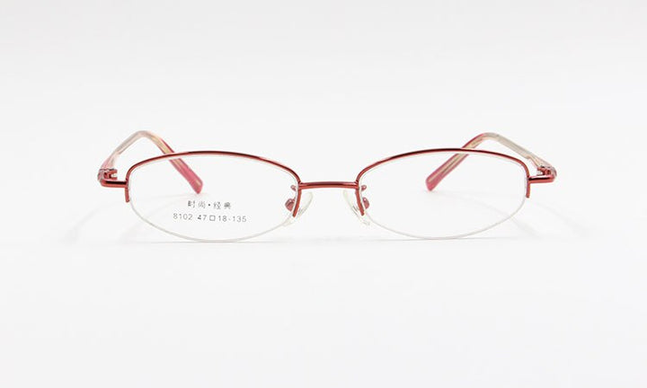 Women's Alloy Frame Semi Rim Eyeglasses 8102 Semi Rim Bclear   