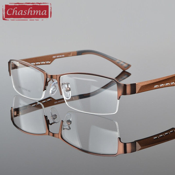 Chashma Ottica Men's Semi Rim Square Tr 90 Stainless Steel Eyeglasses 2387 Semi Rim Chashma Ottica   