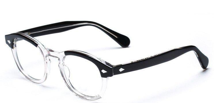 Unisex Full Round Acetate Frame Eyeglasses Three Sizes Frame Brightzone blackclear  size S  