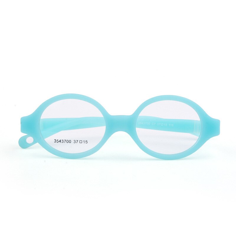 Unisex Children's Round Eyeglasses Plastic Titanium Frame 3543700 Frame Brightzone C7 cyan  