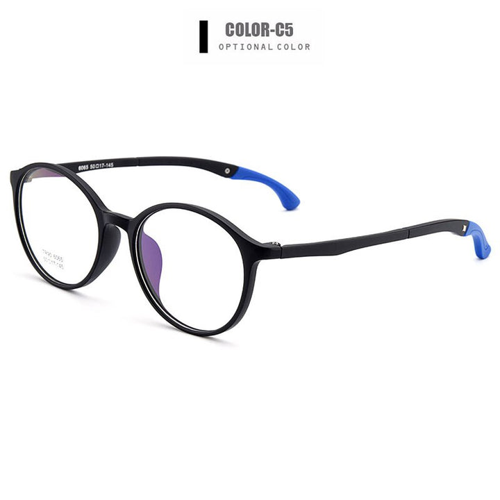 Unisex Eyeglasses Ultra-Light Tr90 Plastic Round M6065 Frame Gmei Optical C5  