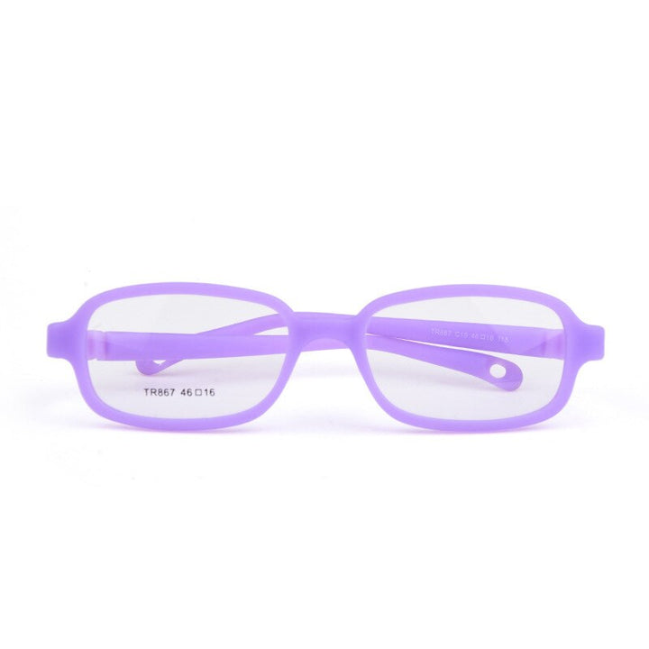 Unisex Children's Square Plastic Titanium Framed Eyeglasses Frame Brightzone C15 purple  