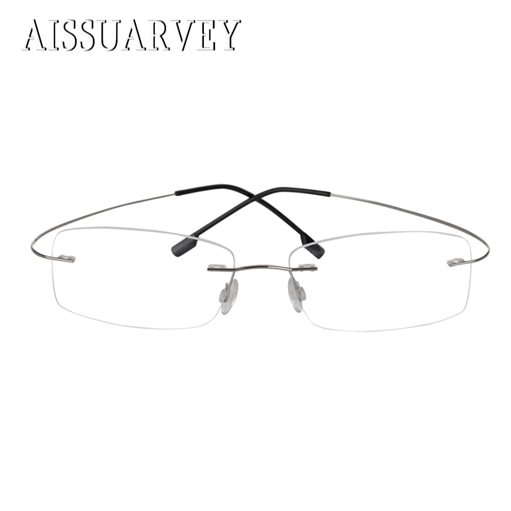 Aissuarvey Unisex Rimless Titanium Alloy Frame Eyeglasses As18611 Rimless Aissuarvey Eyeglasses   