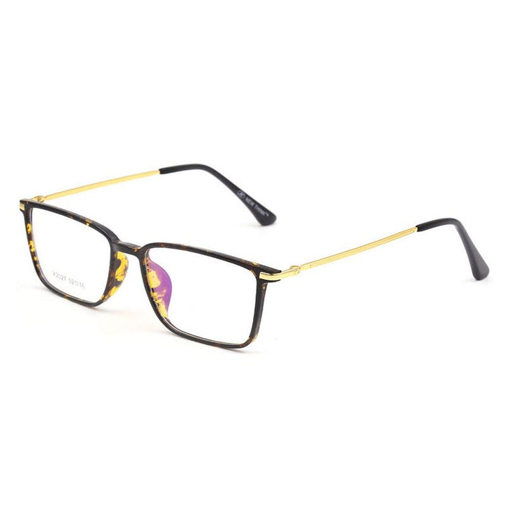 Reven Jate X2027 Full Rim Plastic Metal Eyeglasses Frame For Men And Women Eyewear Glasses Frame 5 Colors Full Rim Reven Jate Leopard  