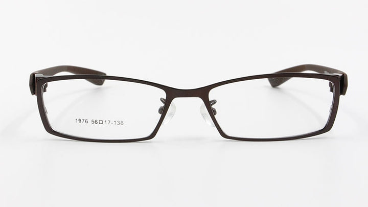 Men's Full Rim Alloy Frame Flexible Temple Eyeglasses N1976 Full Rim Bclear Auburn  