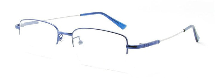 Men's Eyeglasses Full Rim Flexible Legs Alloy B8519 Full Rim Brightzone blue  