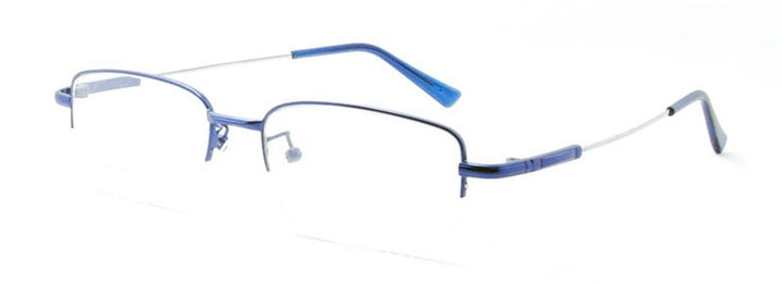 Brightzone Unisex Square Eyeglasses Semi Rim Alloy B8519 Semi Rim Brightzone blue  